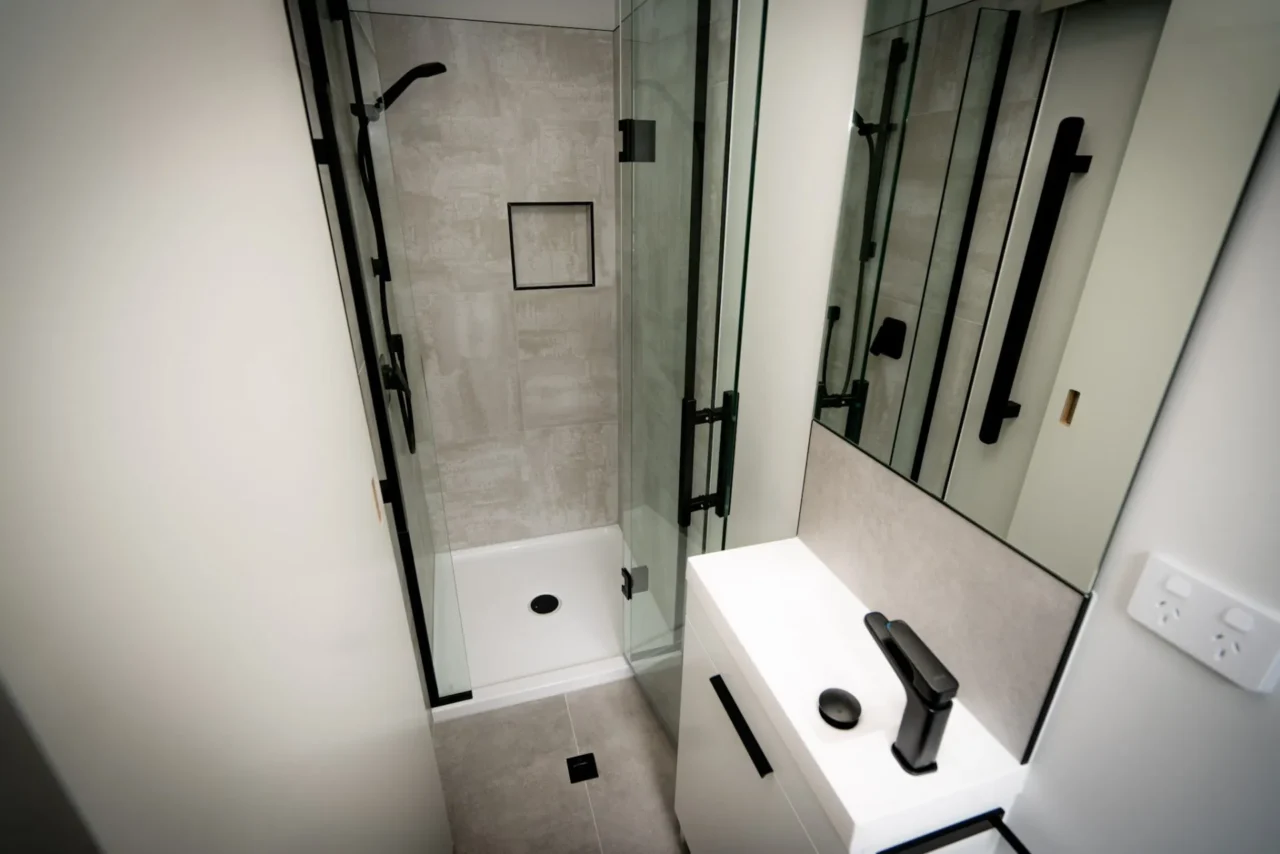 small ensuite bathroom designed and renovated by precision bathrooms